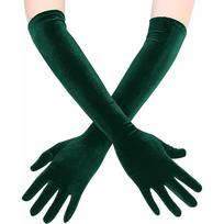 4-Colors Classic Adult Black Burgundy Velvet Opera/Elbow Stretch Finger Long Women Wedding Party Dress Gloves Matching Costume One Size