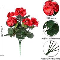 Dirbtinės obels žiedai, pelargonijos, dirbtinės gėlės, namų svetainės dekoracija ir žaliųjų augalų kompozicija (Bright red,1pc) ryškiai raudonos spalvos