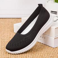 Moteriški plokščiapadžiai fly-woven batai moterims, pavasariniai ir rudeniniai, vienpedaliai, skirti vidutinio amžiaus mamoms 35 beige