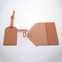 Enhanced PU Leather Passport Holder & ID Tag Set Luggage Tag rožinė