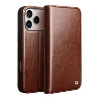 Originalios odos atverčiamas dėklas iPhone 17, su stovu, rankų darbo, verslo tipo, su kortelių angomis iPhone 17 Pro Max/17 Air iPhone17 ruda