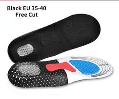 Nupjaunami silikoniniai vidpadžiai, skirti batams vyrams, moterims, Orthotic Arch Support Sporto batų pagalvėlė Minkštas bėgimo įdėklas pagalvėlė Atminties putplasčio vidpadis 35-40 juoda