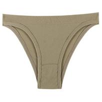 Women Thongs Low Waist Seamless Solid Color High Elasticity Anti-septic Soft Breathable Briefs Intimate Clothes Lady Underwear L chaki