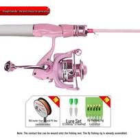 Rožinės makaronų spalvos itin lengvas meškerės rinkinys vaikams - UL veiksmas, super minkštas, tolimas metimas pink