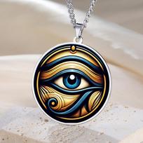 Dawapara Senovės Egipto Mitinis Simbolis Horo Akis Karoliai Gydymo Apsaugos Talismanas Nerūdijančio Plieno Papuošalas brown