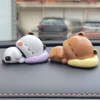 Cute Bubu Dudu Panda Bear Figure Toy Collectible Anime Accessories Kawaii Bear Doll Ornament Home Decor Birthday Christmas Gift white