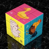 3D 3x3x3 Speed Cube Braille Fingerprinting For Animal Cubes High Quality Rotation Cubos Magicos Educational Games For Kids blue