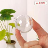 Skaidrus Atviras Plastikinis Kalėdų Dekoro Rutulys Burbulas Ornamentas Dovana Dovanų Dėžutė 4CM beige