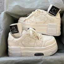 2025 New Women's Sneakers Star Skateboard Trainers Mesh Platform Casual Shoes for Women Tennis Shoes Skate Flats tenis de mujer 35 smėlis