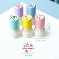 5Pcs/Set French Teacher Seal Stamp Automatic inking Round French Seal Praise Homework Correcting Stationery Encourage Students