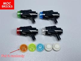 MOC Bricks Shooter Gun Mini Blaster Sword Hilt Bar Lightsaber Blade 21699 30374 64567 Weapon Building Blocks Assembled Toys black