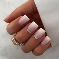 Long Square False Nails French Press on Nails Fashion Nail Tips  Women Girls JP2886 brown