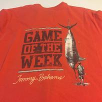 Tommy Bahama Relax Savaitės Žaidimas Lašišos Rožinės Spalvos Vyriškas Dydis Didelis trumpomis Rankovėmis T-shirt ŽUVIS L