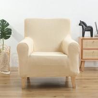 Club Tub Chair Slipcover ,Stretch Lycra Removable Geometric Pattern Armchair Covers ,Small Sofa Furniture Protector Used For Family Room universal size smėlis