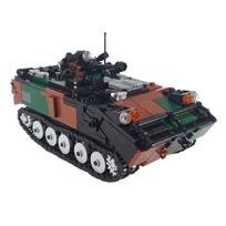 French Infantry Fighting Vehicle Troop Transport Tank Building Block  Assembly Weaponed Accommodate 7 Warriors Model Bricks Toys black