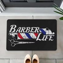 Vintage Barber Shop Welcome Mat Suitable for Commercial Decoration Entrance of American Hair Salons, Vintage Barber Shop Carpet 40cm x 60cm