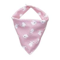 Soft Pet Bandana Cotton Triangle Scarf for Cats And Dogs Cute Cartoon Print Adjustable Drool Bib Easy Clean Pet Accessory 1pc Pink Rabbits white