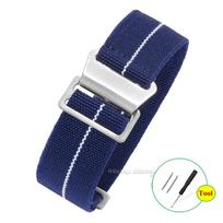 18mm 20mm 22mm Nylon Watch Strap for Seiko Replacement Bracelet for Rolex Parachute Backpack Watctband Men Sport Wristband 20mm&silver buckle