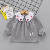Stylish Baby Girl's Autumn/Winter Coverall Bib - Waterproof, Stain-Proof Princess Dress Protective Clothing 110 for 2-3 Years white
