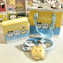 999 Pure Gold Chiikawa Jii-san Hachi-san Usagi Phone Lanyard Keychain Pendant