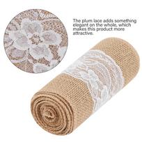 DIY Lace Burlap Ribbon Hessian Jute Belt Strap Wedding Cloth Decoration 2.7m white