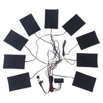 Šildymo plokštė Išmanus dvigubas valdymas Trijų greičių jungiklis Greitai įšylantis USB įkrovimas Energiją taupanti Šildomi drabužiai Vandeniui atsparus Anglies pluoštas 9 juoda