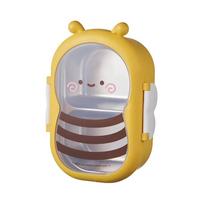Creative children's compartment bee shape lunch box 304 stainless steel portable Food grade children's Separate grids bento box 2 Grid