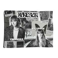 Damiano David Maneskin Music Band Photo Travel Blanket Soft Warm Flannel Throw Blanket Cover for Living room Picnic Home Couch 80x120cm gray