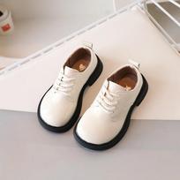 Children Shoes School Uniform Versatile Kids Leather Shoes Black Causal Boys Girls Fashion Performance Flat Shoes Simple Trend 36 white