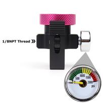SODA Pink Quick Connect CO2 Cylinder Refill Adapter On/Off Adaptor With Bleed & Gauge &  Quick Plug & DIN477 1-8NPT 2000PSI