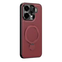 For OPPO Find X9 Pro Case Hard PU Leather Ring Sand magnetic Protect Back Cover Case For OPPO Find X9 X8Pro X8S+ x8 Ultra Shell OPPO Find X8s raudona