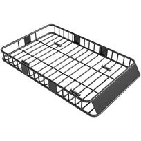 Automobilio stogo bagažinė Stogo krepšys Pagaminta iš metalo 162x99x16cm Universali stogo bagažinė Stogo bagažinės keliamoji galia 100 kg Bagažo krepšys stovyklavimui, kepsninės reikmenims 162 x 99 x 16 cm juoda