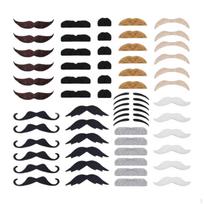 60Pcs Self Sticky Mustache Set Dress up Simulation Facial Hair for Performance black