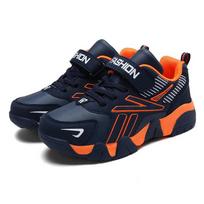 Kids Fashion Sneakers Boys Tennis Shoes Comfortable Leather Running Shoes Lightweight Outdoor Children's Sports Walking Shoes 37