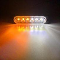 1X 6LED Strobe Light Flashing Grille  Waterproof Car Emergency Light Warn Police Lights White Amber Yellow for car TRUCK 12V 24V 1 piece white