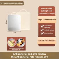 New Double-sided Cutting Board Stainless Steel Multifunctional Chopping Board Food Grade Wheat Straw Chopping Block