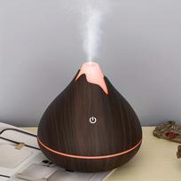 Volcanic Aroma Diffuser Essential Oil Lamp 350ml USB Portable Air Humidifier with Color Flame Night Light gray