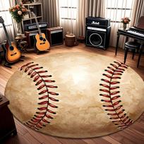 Vintage Baseball Pattern Carpet Mat Rug Non-Slip Area Rug Home Decoration for Living Room Bedroom Sports Decor Bedroom Decor 80cm x 80cm