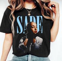Sade Adu Pattern Tshirt Retro Sade Tshirt Summer New Retro Unisex Casual Fashion Tshirt S white