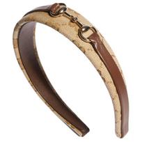 Gucci GG Print Horsebit Design Cotton Headband Kids accessories Beige Brown 8684304HBJ72064 Sand/Brown