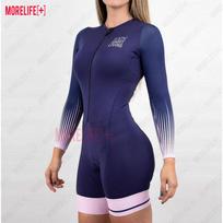 MLC Women's Cycling Jersey Long Sleeve Sun Clothing Jumpsuit Triathlon Bodysuit Women's Cycling Team Uniform XXS