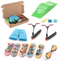 Mini Finger Skateboard Finger Scooter Mini Shorts Set Interactive Finger Toy Novelty Activity Mini Finger Toy for Kids blue