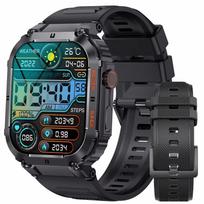 2025 Naujas Lauko Sporto Fitneso Išmanusis Laikrodis Vyrams 1,96 Colio Ekranas Bluetooth Skambinimas Vandeniui Atsparūs Laikrodžiai Kraujo Deguonis Reloj Hombre Silicone juoda