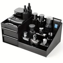 Men's Plastic Organizer with Adjustable Shelves for Skincare, Perfume & Toiletries. Sturdy & Space-Saving. Ideal Gift! juoda