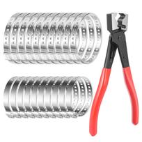 21Pcs CV Ear Clamp Pliers Carbon Steel CV Boot Clamp Pliers Heavy Duty Hose Clamp Pliers Tool with 20 Clip for Automotive Repair raudona
