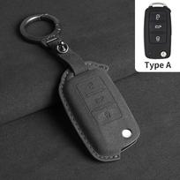 Suede Automobilio Raktų Dėklas Dangtelis VW Volkswagen Golf 7 MK7 Tiguan MK2 T-roc Skoda Octavia Kodiaq Karoq Seat Ateca Leon Passat gray