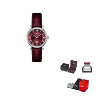 Tissot Kason Zen I Kolekcijos Kvarcinis Mechanizmas Moteriškas Laikrodis 30mm Raudonas Ciferblatas Nerūdijančio Plieno Korpusas T122.210.16.373.00 Bordeaux Red Watch Dial