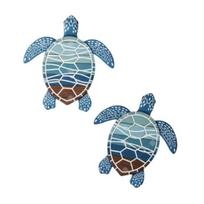 Wooden Beach Wall Art Vintage Sea Turtle Duck Bird Wall Decor Rustic Farmhouse Coastal Ocean Hanging Ornament for Living Room Bedroom A