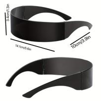 RGB Cyberpunk Glow Glasses Sci-Fi Steampunk Eyewear for Men Women Nightclub Black black
