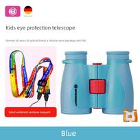 German Bresser Kids' Telescope HD Eye Protection Rubber Outdoor Boys and Girls 4 Times Double Tube Blue (4X)